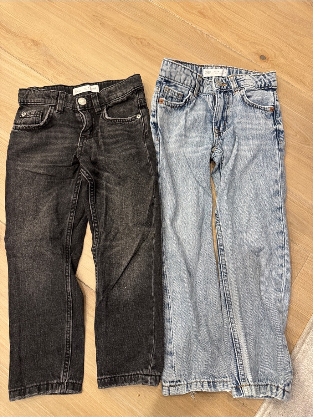 Zara Kids Jeans - Black and Light Blue Denim Pair